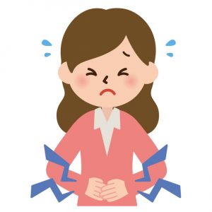 急性胃炎の女性のイラスト